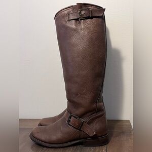 Muro Engineer Tall Ridng Boots Brown Leather Womens size 7.5
